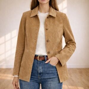 Bernardo Soft Suede Jacket in Camel